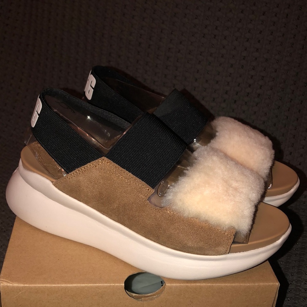 NIB UGG Australia SILVERLAKE II Sandals Chunky Fur size 6.5